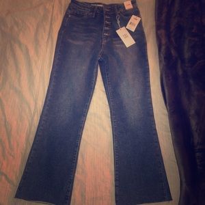 High rise ankle flare jeans